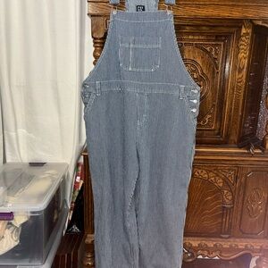 GAP Blue and White Striped Denim overalls NWOT!